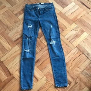 Zara Trafaluc blue ripped legging jean size 8